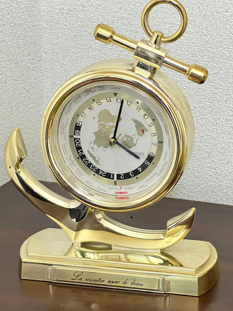 CITIZEN アンカー型 世界時計 置時計