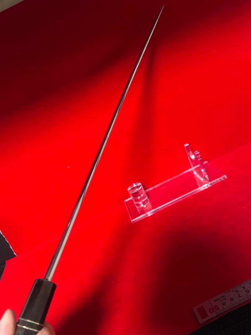 01568 包丁　マグロ包丁　先丸　刃文綺麗　研師仕上げ　切味抜群　未使用品