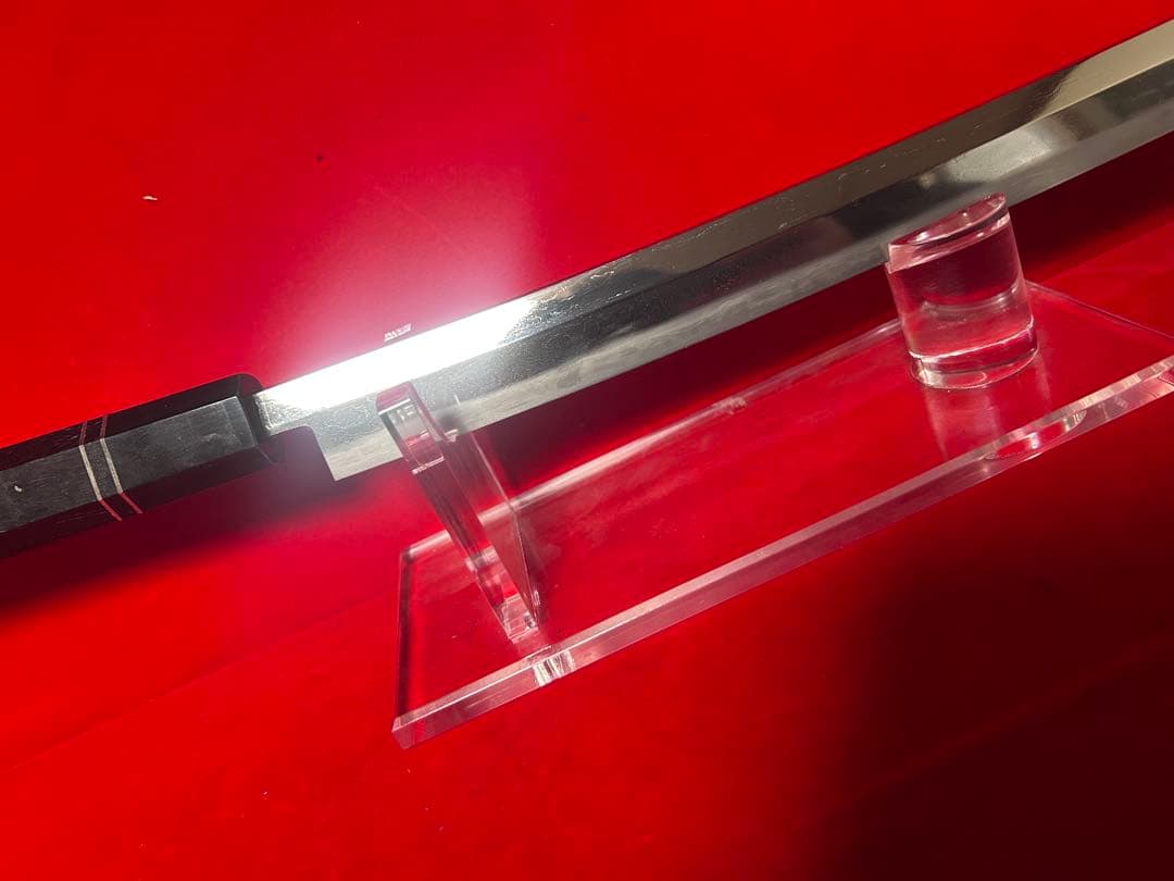 01568 包丁　マグロ包丁　先丸　刃文綺麗　研師仕上げ　切味抜群　未使用品