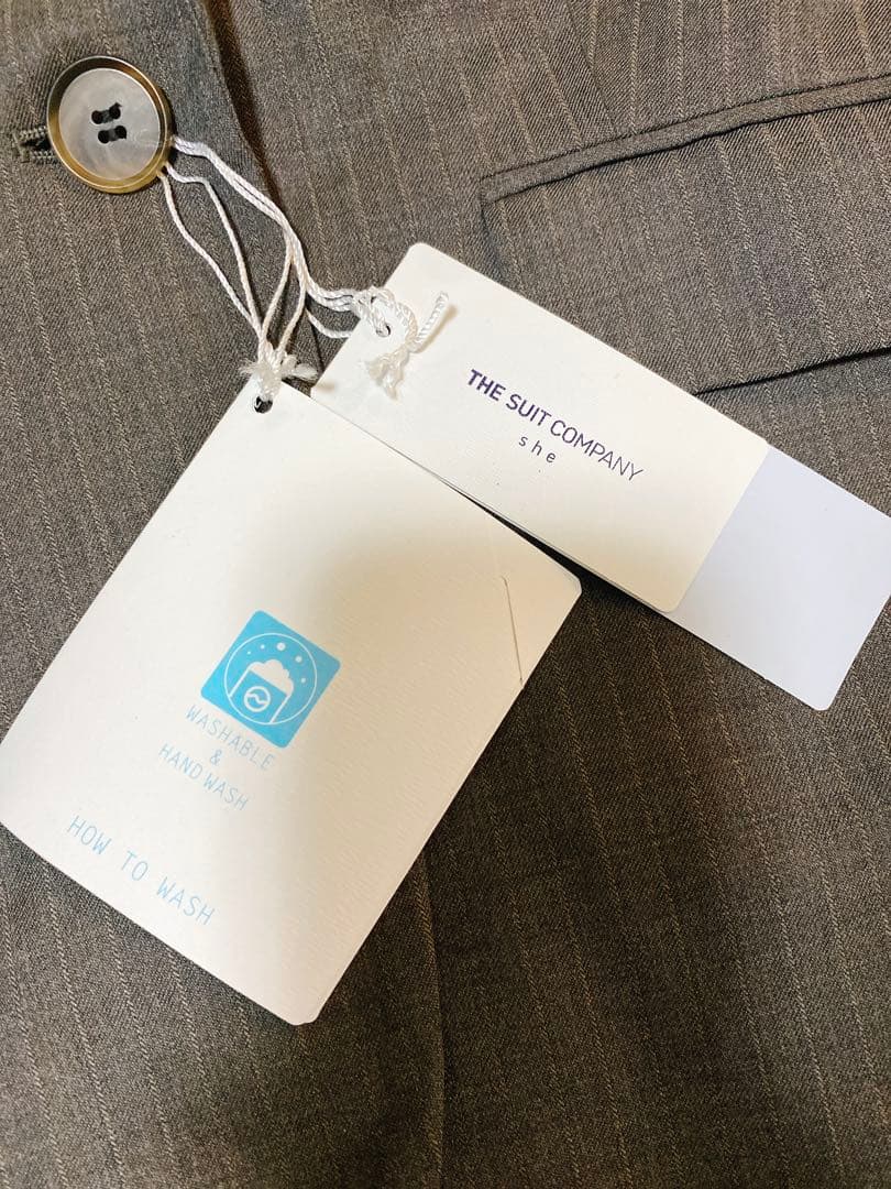 【新品タグ付き】 ザ スーツカンパニー グレー 40ストライプ ウォッシャブル