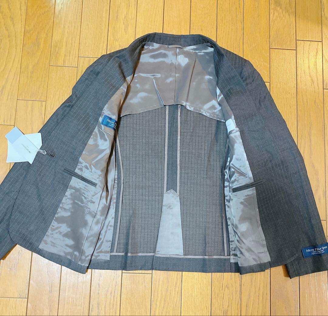 【新品タグ付き】 ザ スーツカンパニー グレー 40ストライプ ウォッシャブル