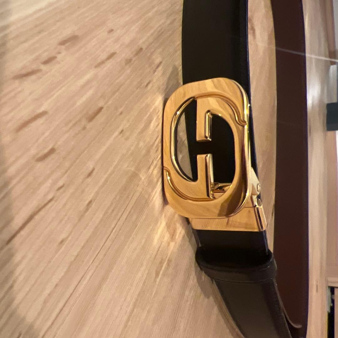 GUCCI ゴールドバックル レザーベルト