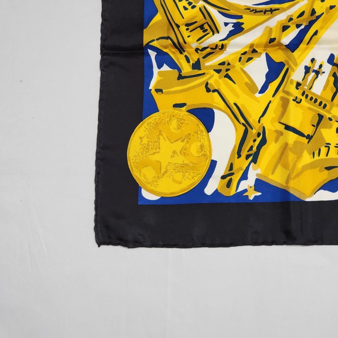 美品 ★CELINE★ スカーフ 大判 スターボール パリ シルク ブラック