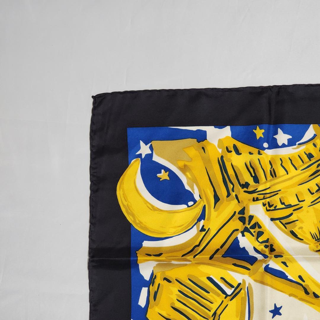 美品 ★CELINE★ スカーフ 大判 スターボール パリ シルク ブラック