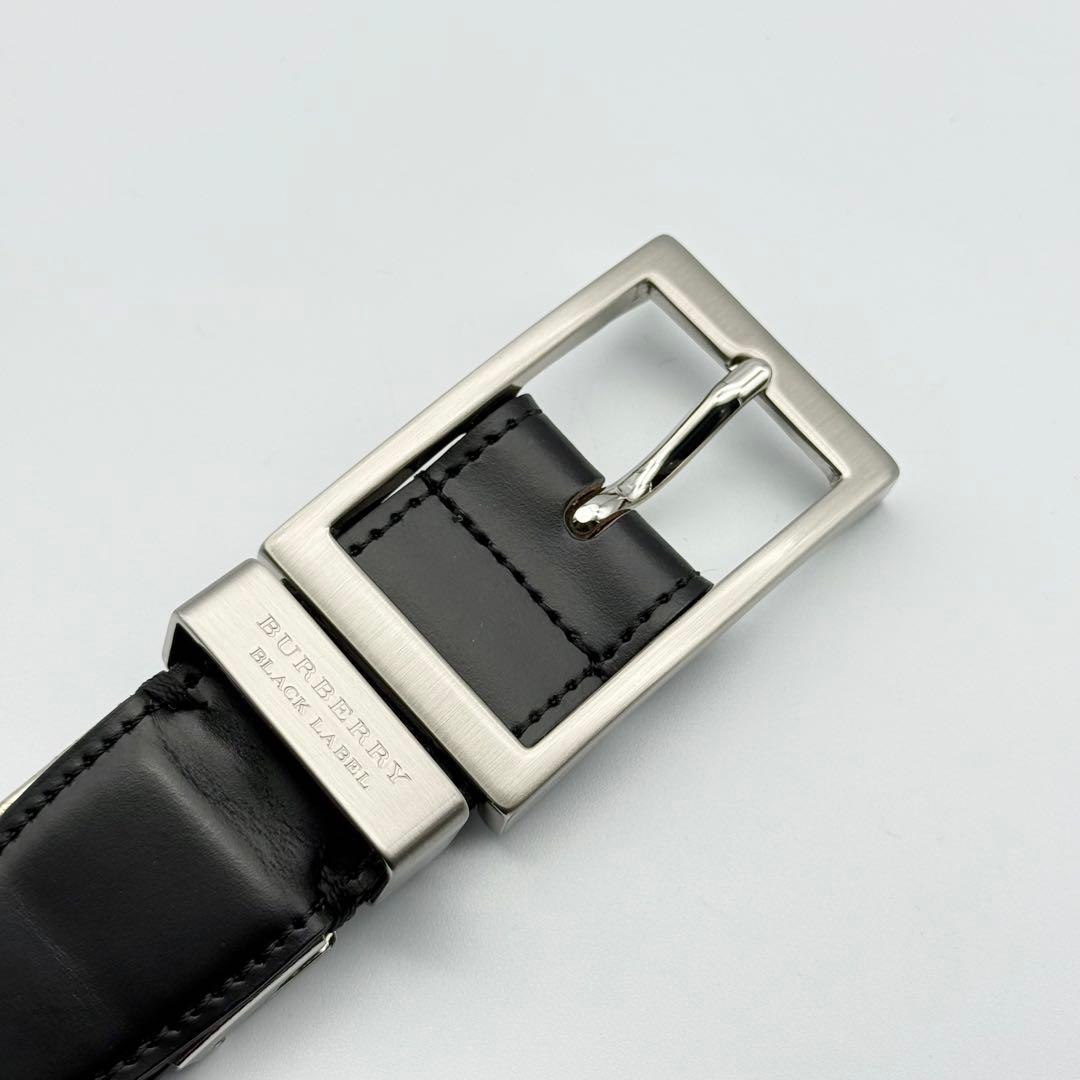 ✨美品✨バーバリーブラックレーベル ベルト 本革 シルバー金具 紳士 ビジネス