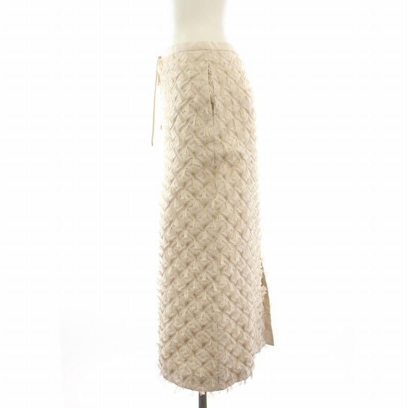 ドゥロワー　drawer　フリンジ　ロング　タイトスカート　36