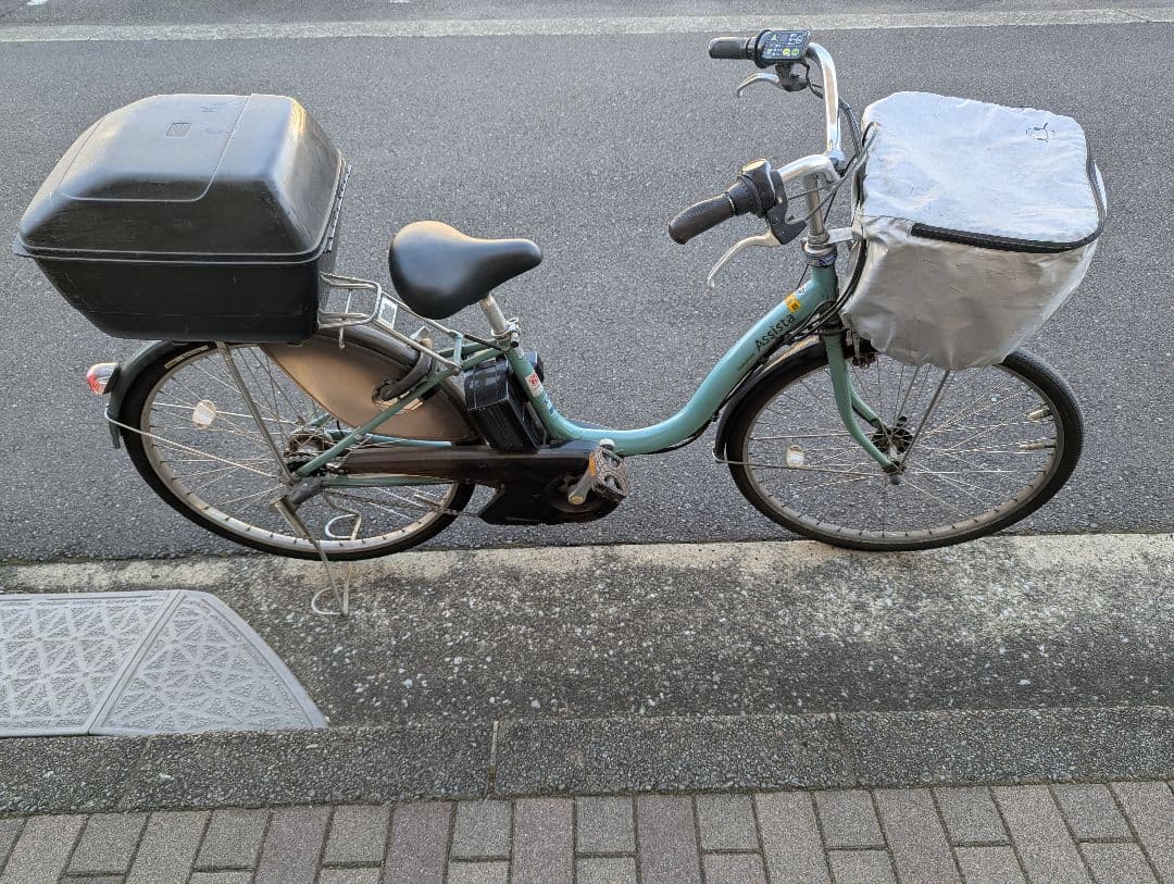 電動自転車 ミントグリーン、訳ありです。