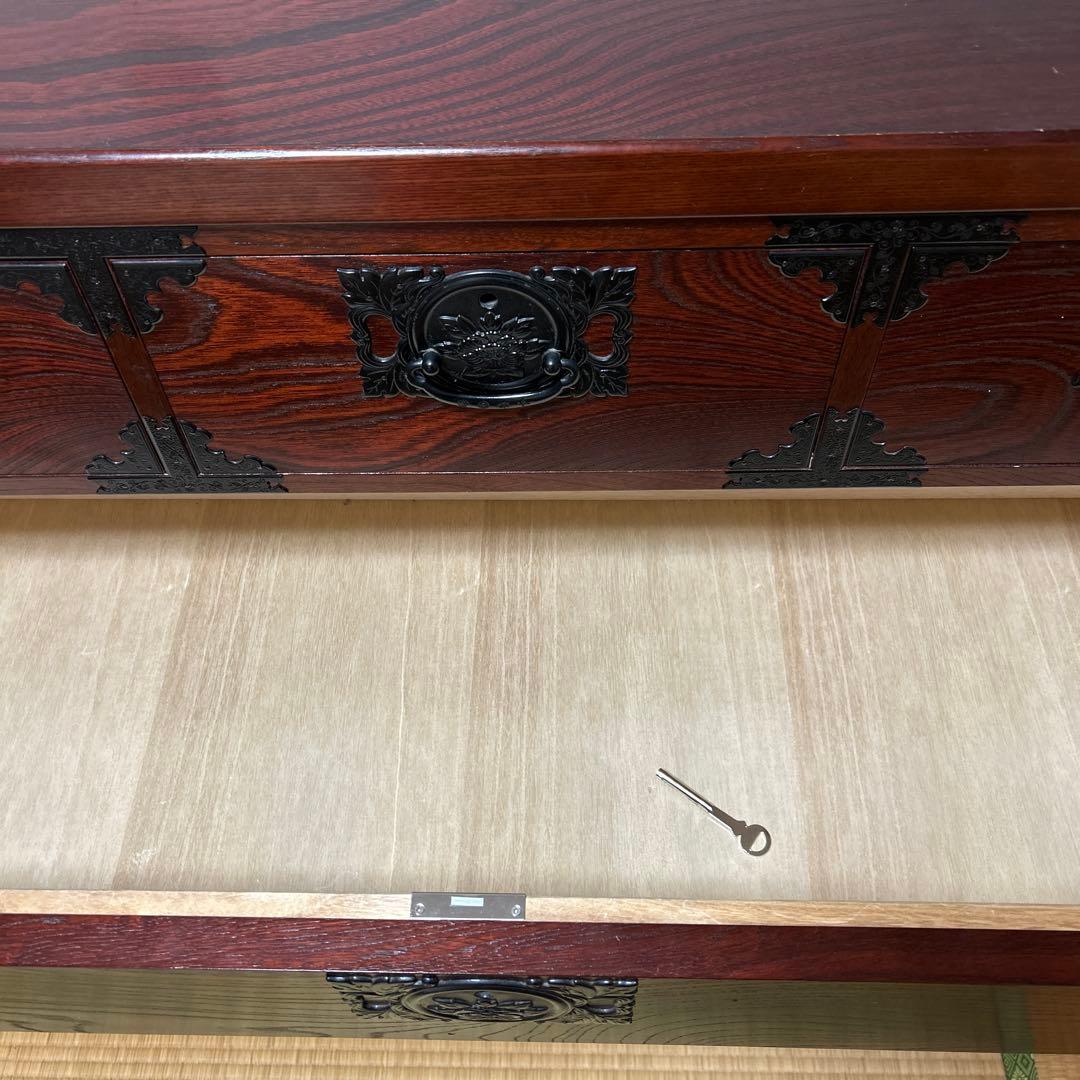 今週中で処分となりました。 飛鳥工芸　和箪笥 鍵付き ダークブラウン