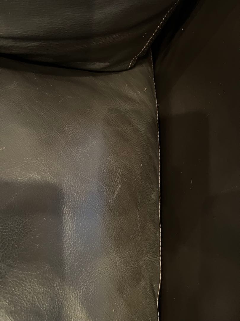 【1/3】moda en casa ダークブラウン レザー コーナーソファ L字