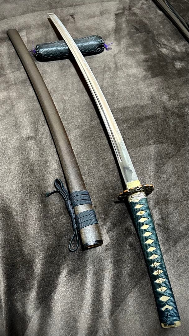 居合練習用 模造刀 居合刀 模擬刀 本鮫柄 日輪刀風菊鍔 互の目仕立て刃文