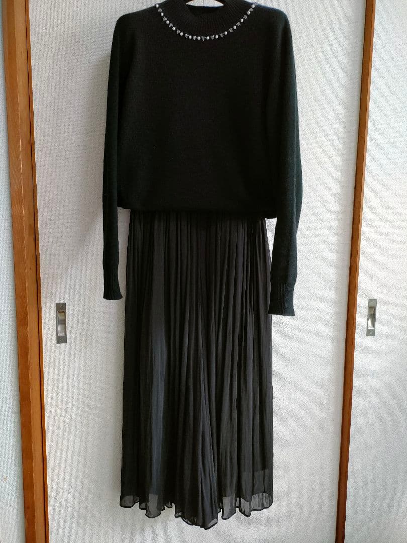 BEARDSLEYビアズリー　シワシフォンギャザーパンツ　ブラックFREE