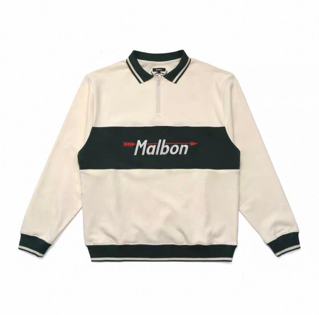 即日発送Malbon メンズハーフジップ トップスゴルフウェアスウェット　M