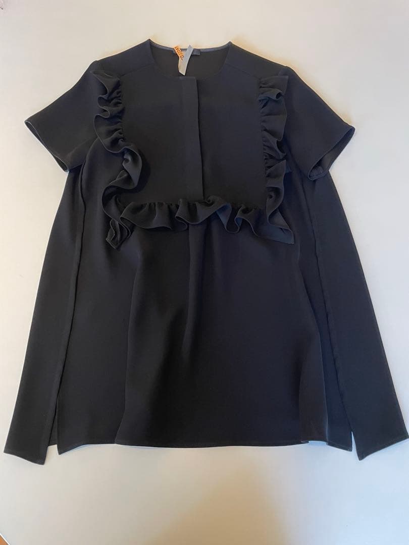 ナエマ　yoko chan ハーフスリーブフリルトリムブラウス38