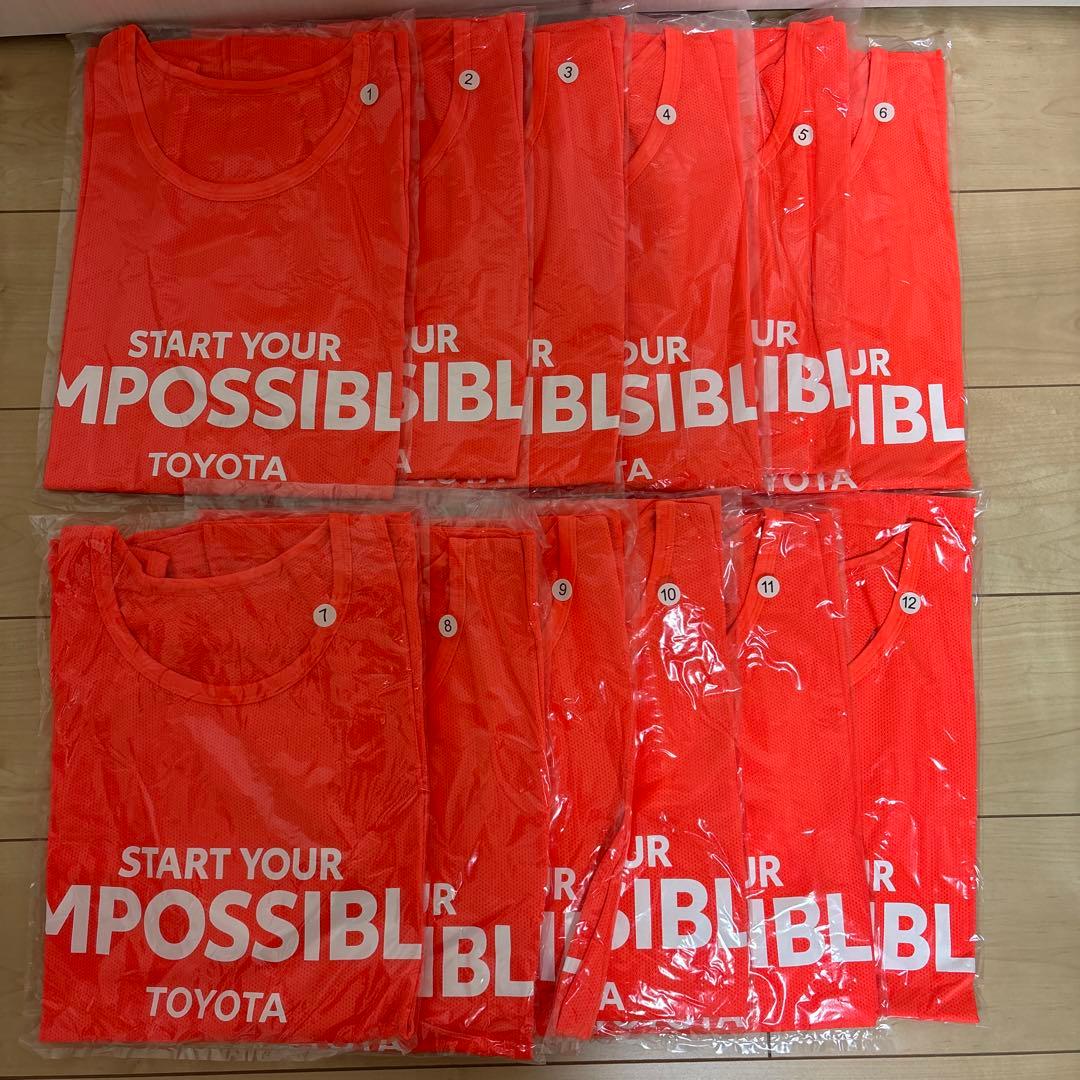【新品未開封】ビブス背番号入り 大人サイズ　12枚セット　オレンジ