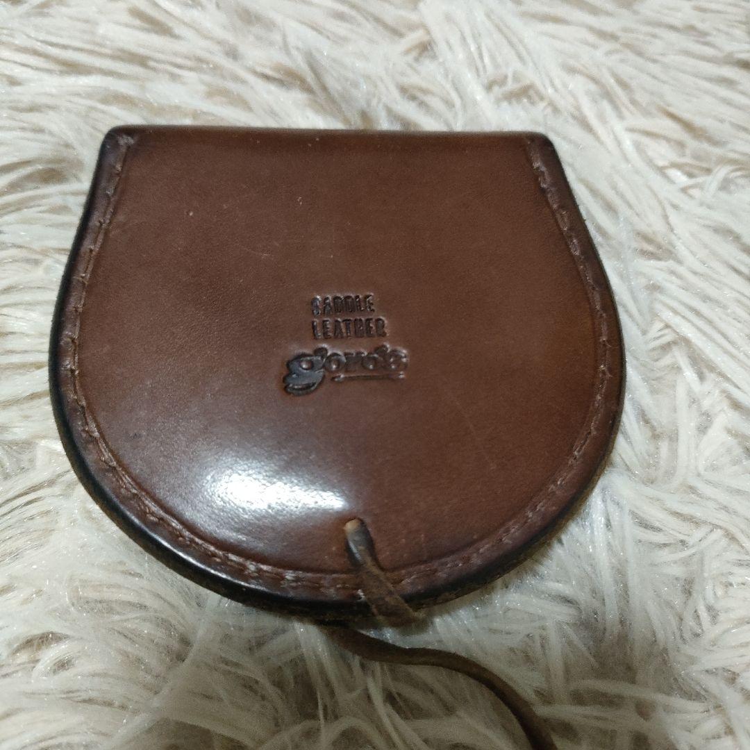 goro's ケース　丸型　小銭入れ　ブラウン　レザー　コンチョ