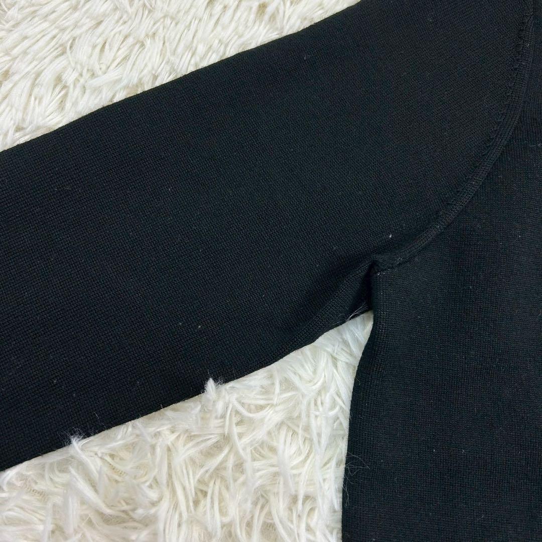 良品　バーバリー　現行ロゴ　長袖ニット　セーター　ウール混　ブラック　M