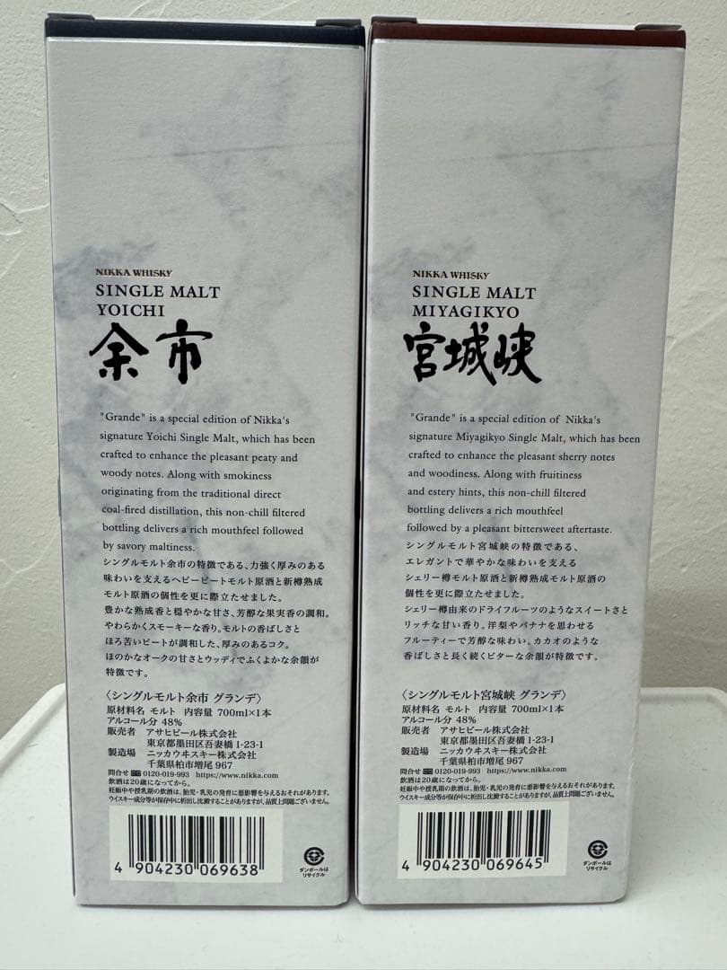 NIKKA WHISKY シングルモルト余市・宮城峡セット　限定セット