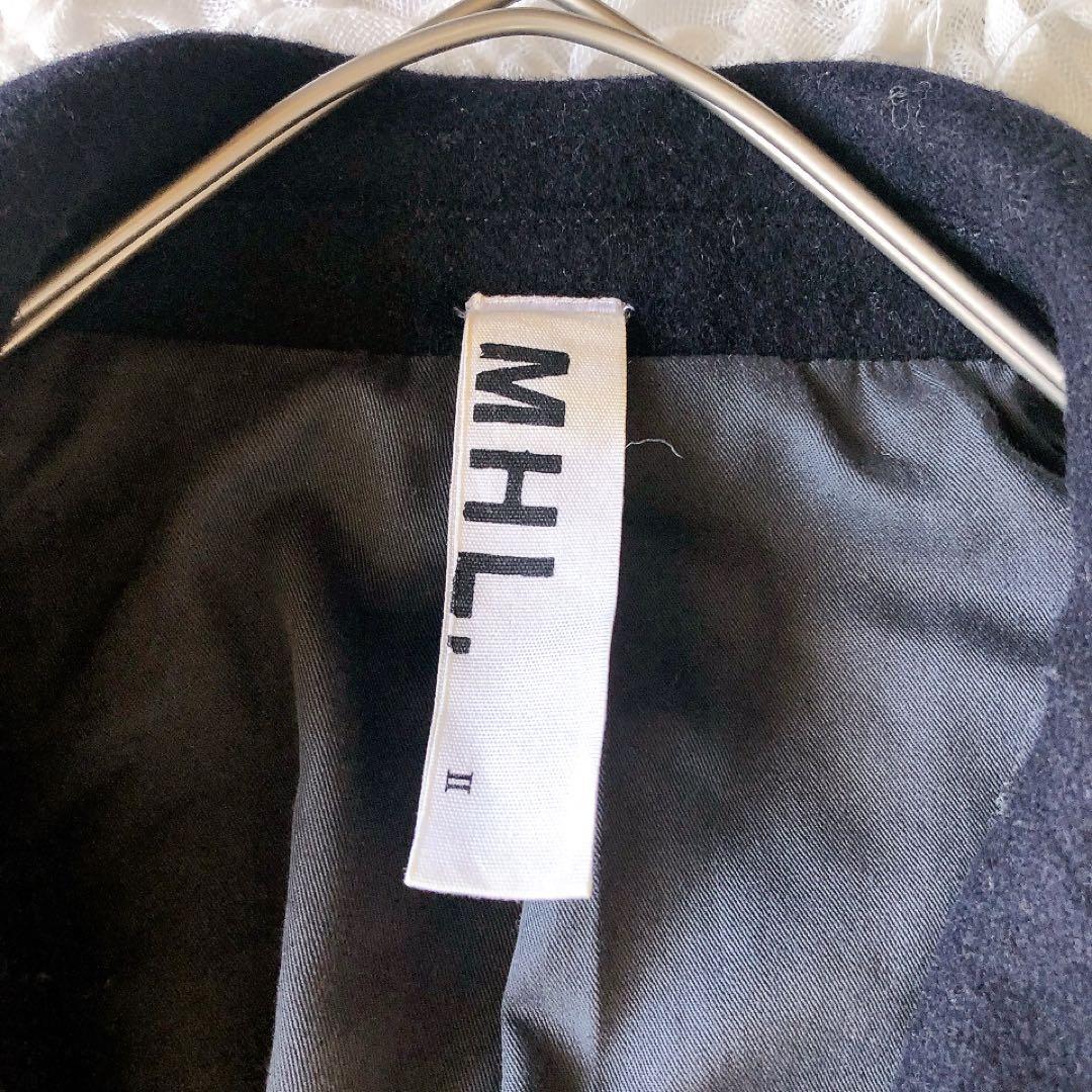 MHL メルトン チェスターコート ウール100% ネイビー 2