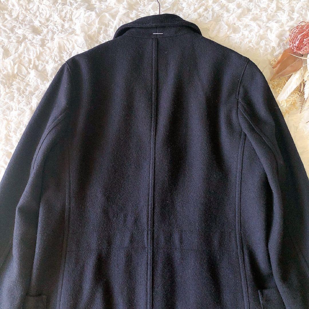 MHL メルトン チェスターコート ウール100% ネイビー 2