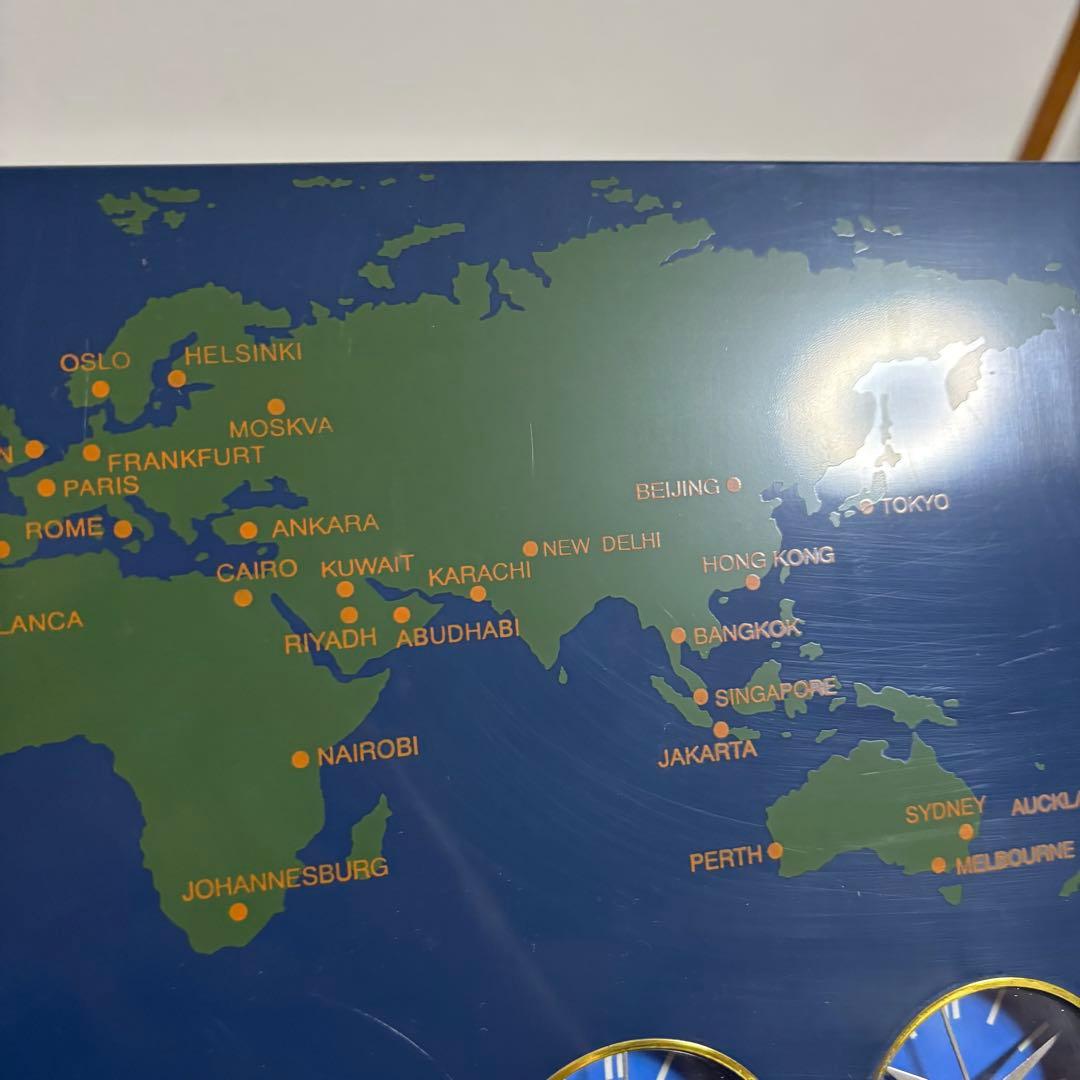 WORLDCLOCK　世界　地図時計　ヴィンテージ　世界時計　置き時計