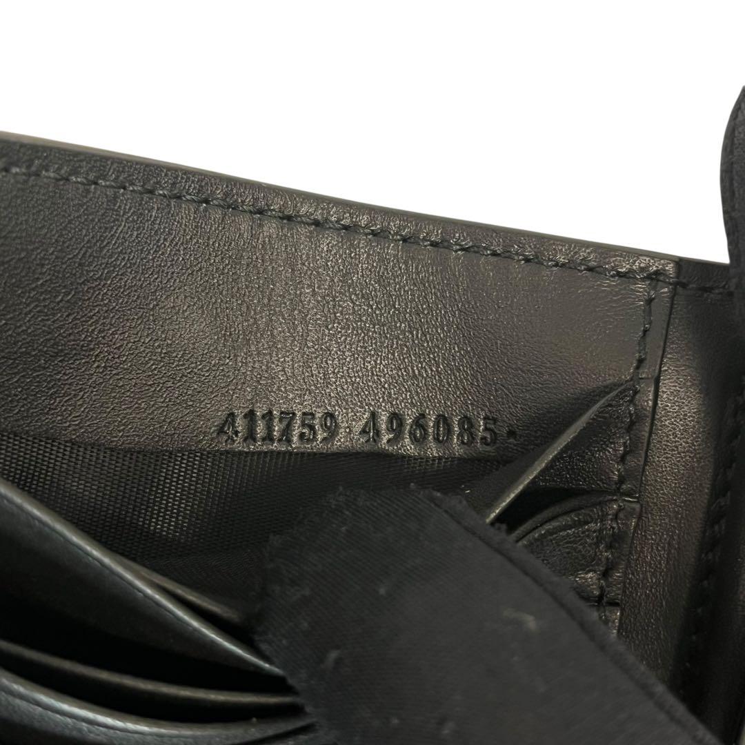 希少 新品✨グッチ マネークリップ アニマリエ ビー 刺繍 レザー ブラック