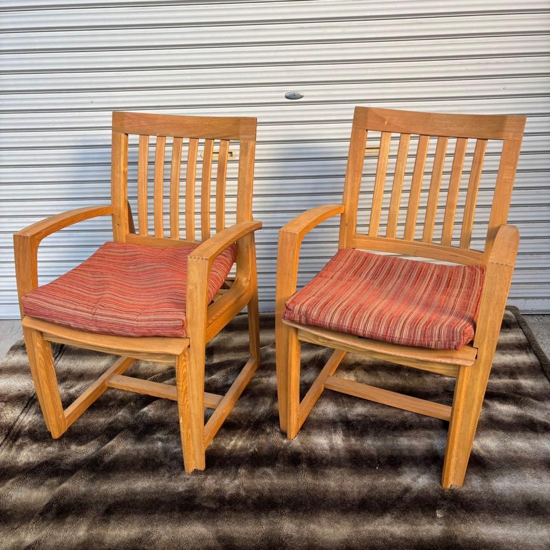 ①アームチェア ダイニングチェア 2脚セット アンティーク家具 北欧家具 椅子