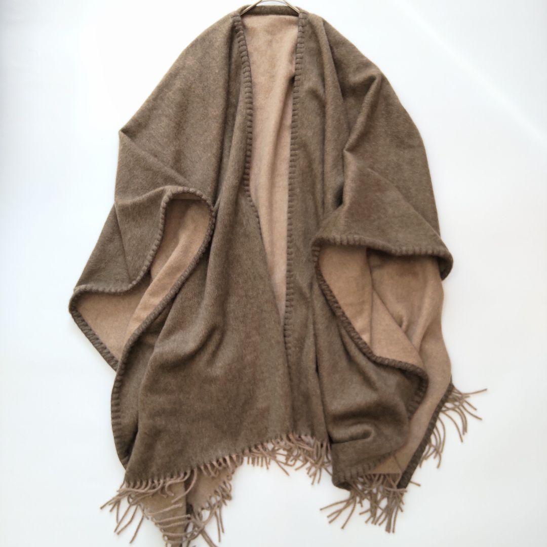 極美品 定価14.3万 アロンピ カシミヤ100% リバーシブル ケープ コート