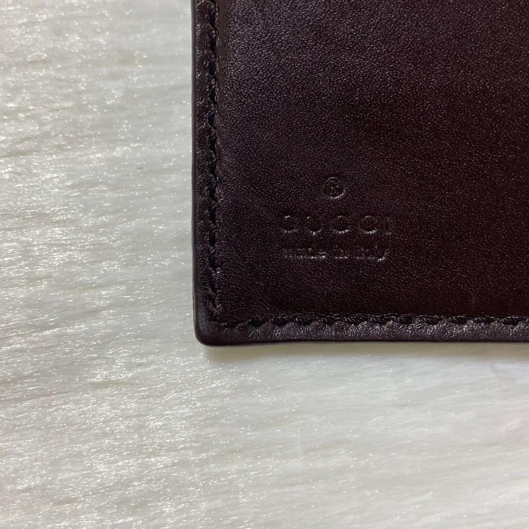 最終値下げ　美品　GUCCI グッチ グッチシマ レザー 二つ折り 財布　茶色
