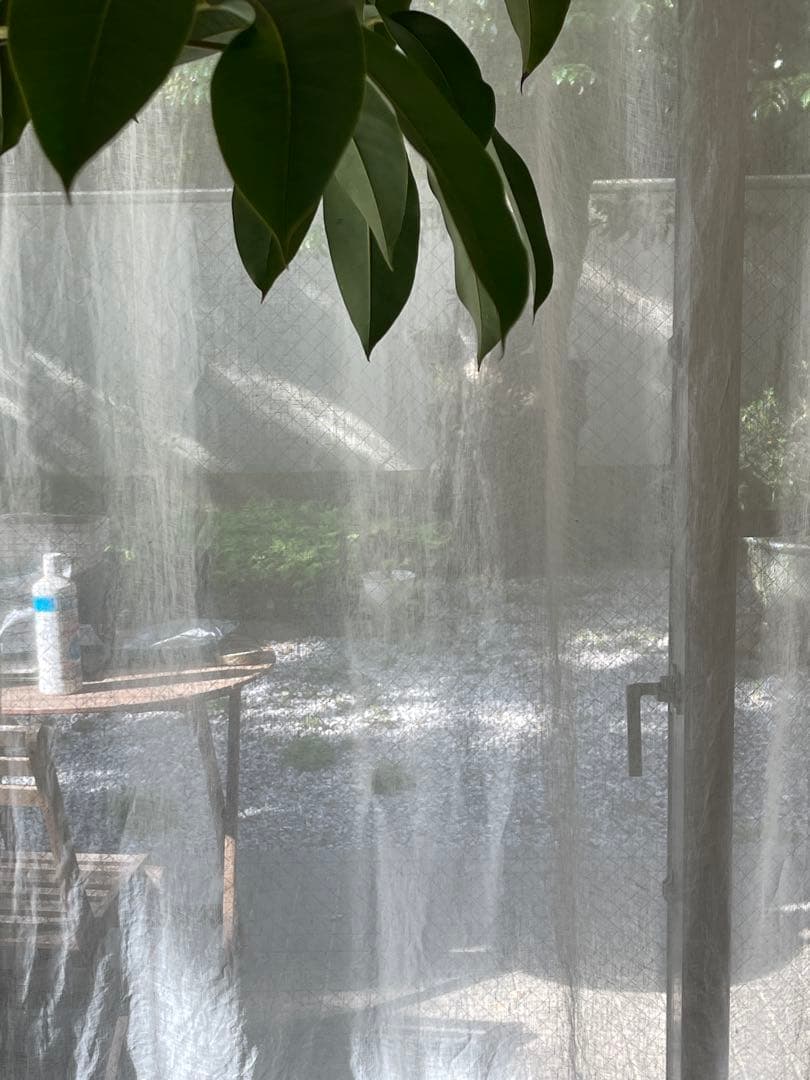 ナツソビク 自然素材　麻100％　カーテン　高級オーダーメイド　大小2枚セット