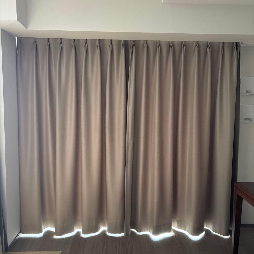 レースカーテン＆遮光ドレープカーテンセット218㎝x198㎝