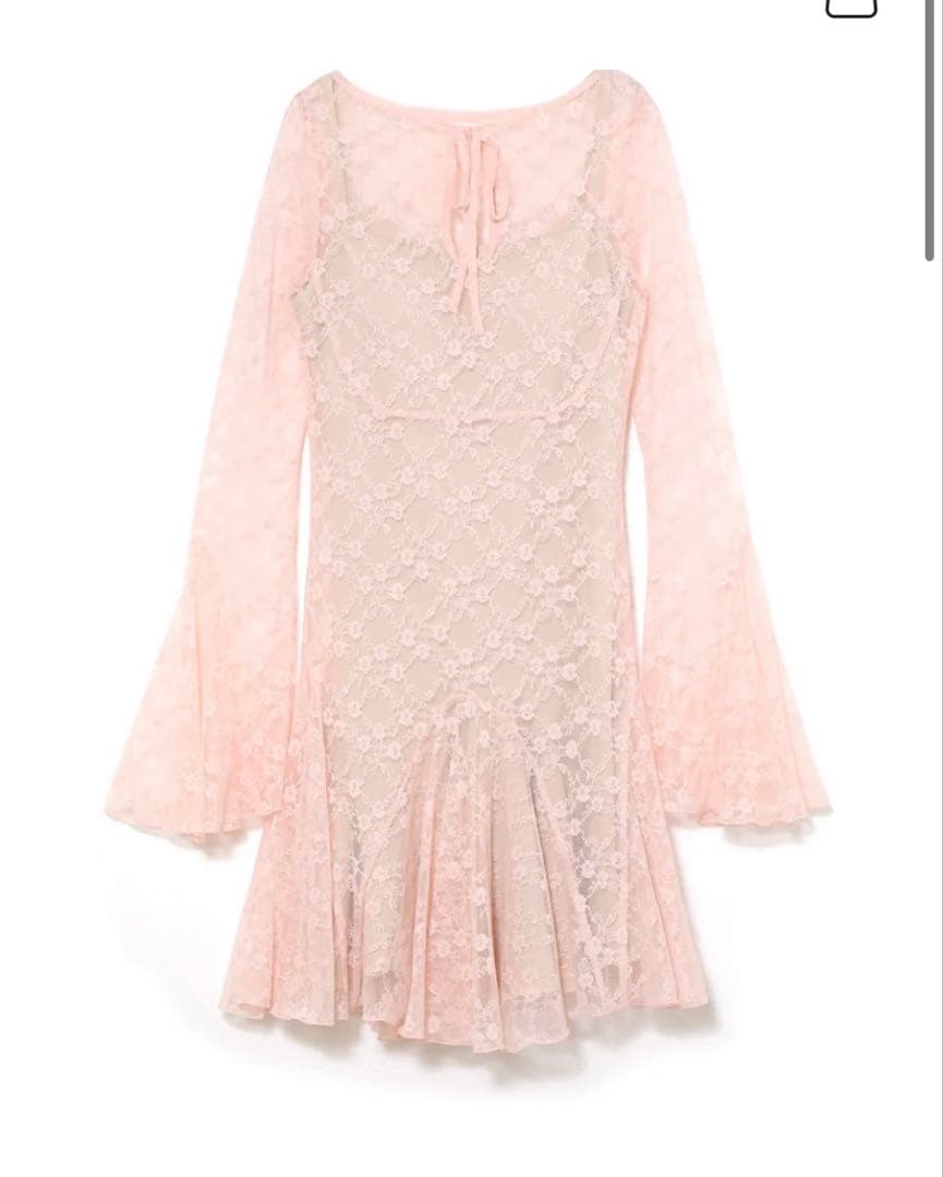 即日発送ピンクCereza lace mini dress新品タグ付き