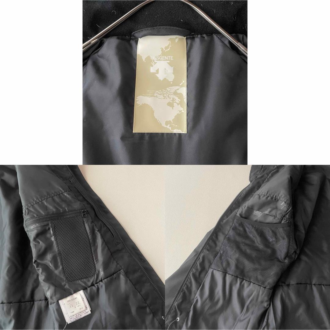 5488【美品】デサント スキーウェア 上下セット ビブパンツ 中綿入り 白 黒