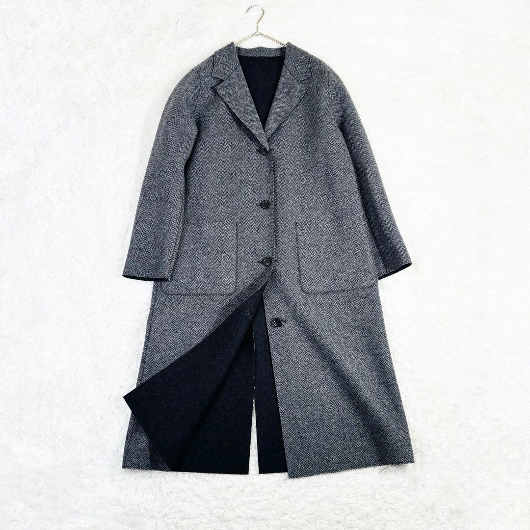 715 美品✨クロス&クロス ウールリバーシブルチェスターコート ダブルフェイス