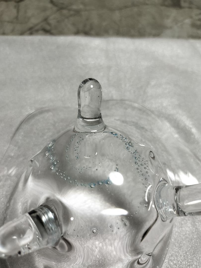 【未使用】杉江 智 クリアガラス製器 ３点セット 水色の気泡