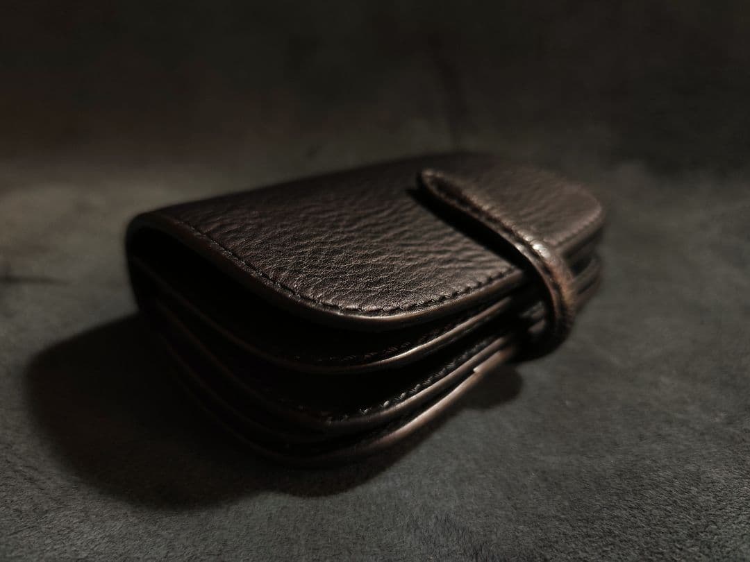 koo　ミドルウォレット　ブラック　姫路レザー　オイルレザー　二つ折り財布