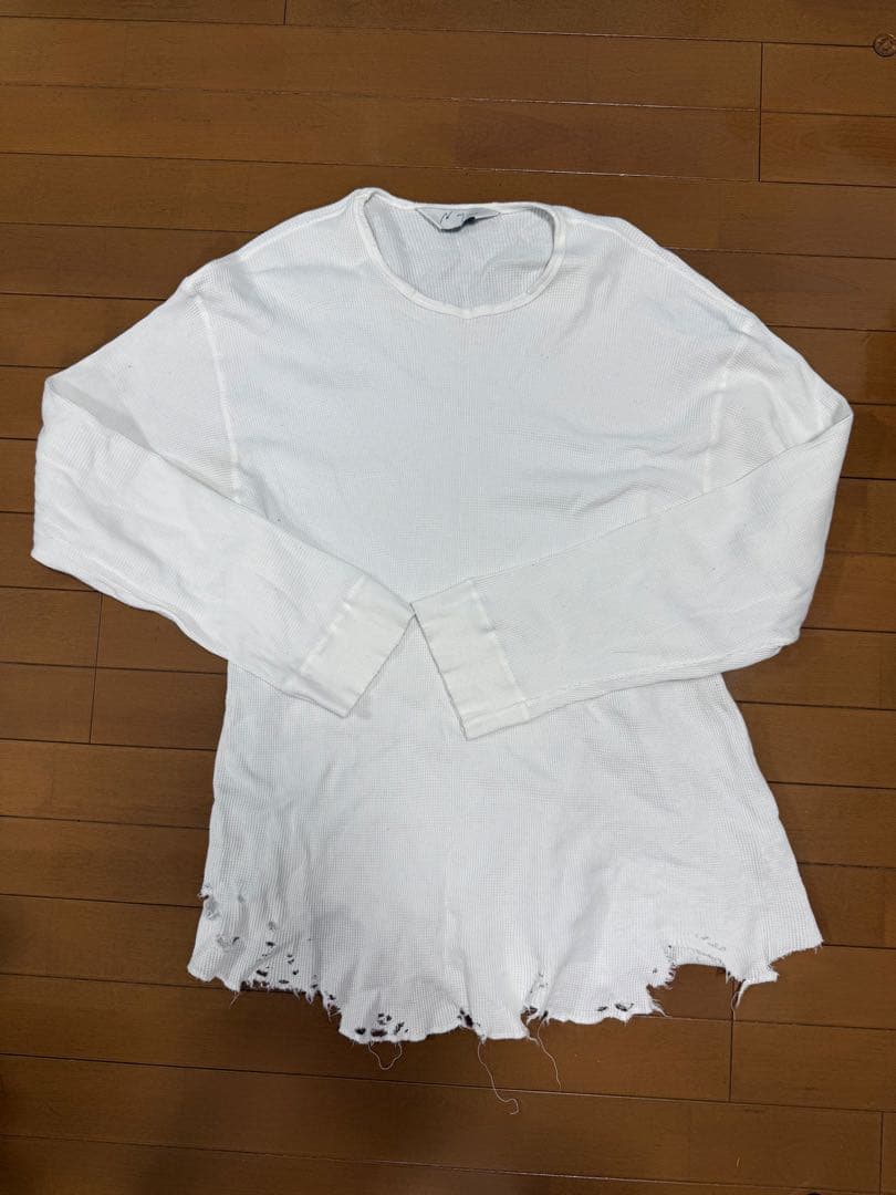 アンセルム　ダメージワッフルクルーネックT