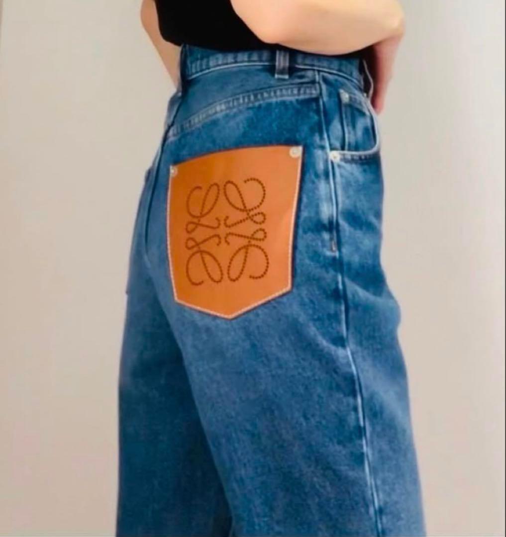 希少 LOEWE レザーポケットデニム