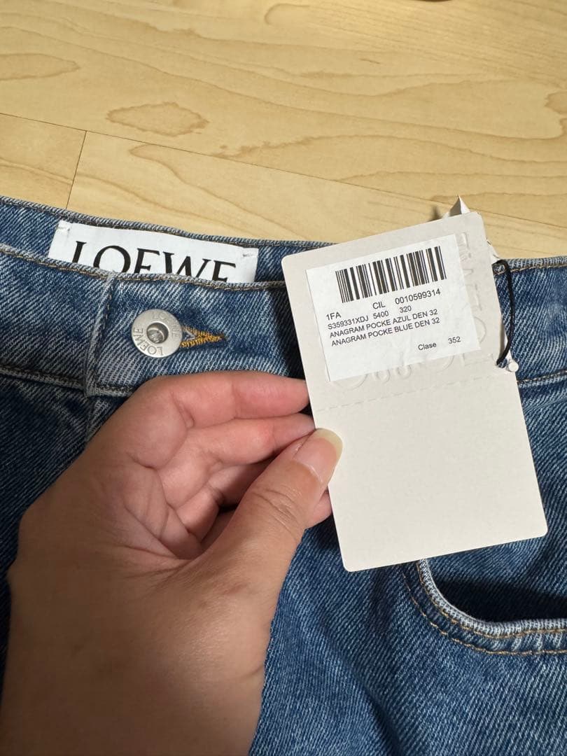 希少 LOEWE レザーポケットデニム