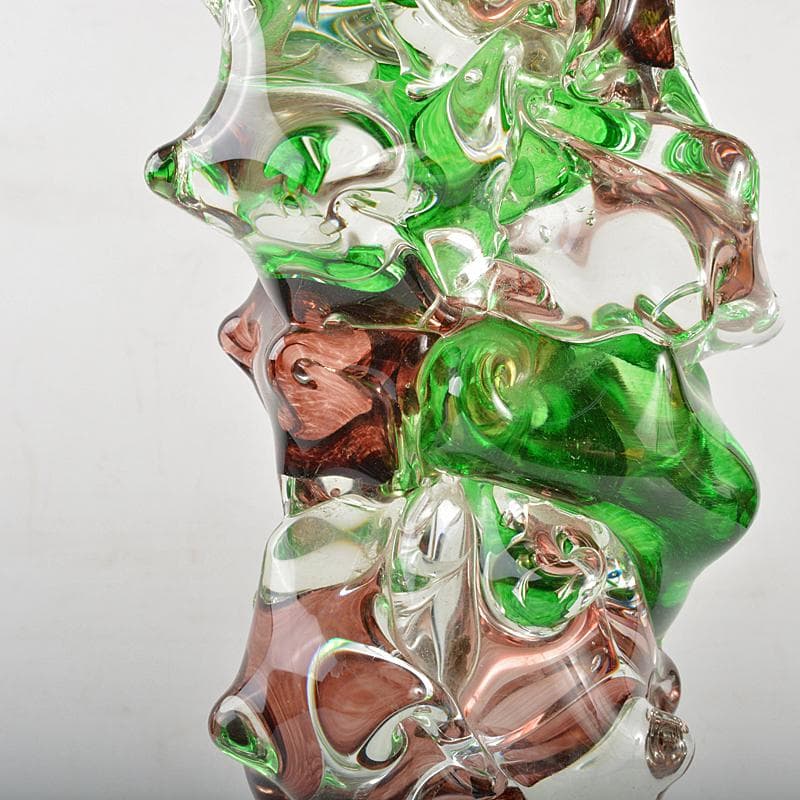 ガラス造形作家　イワタルリ　岩田瑠璃　ガラス器　花瓶　共箱　D　R7497B