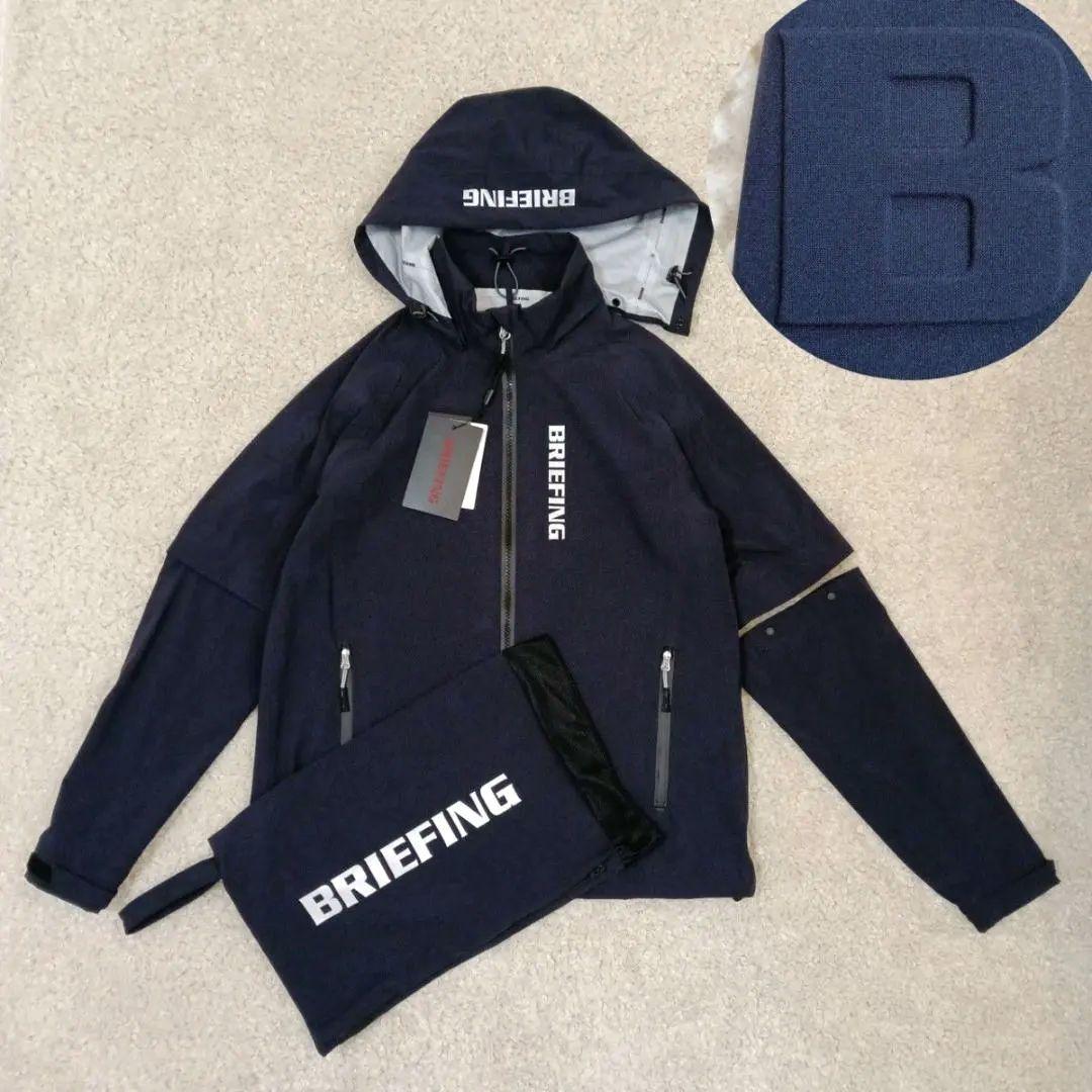 未使用！現行品！ブリーフィング　ゴルフ　レインウェア　紺　フード袖取り外し可