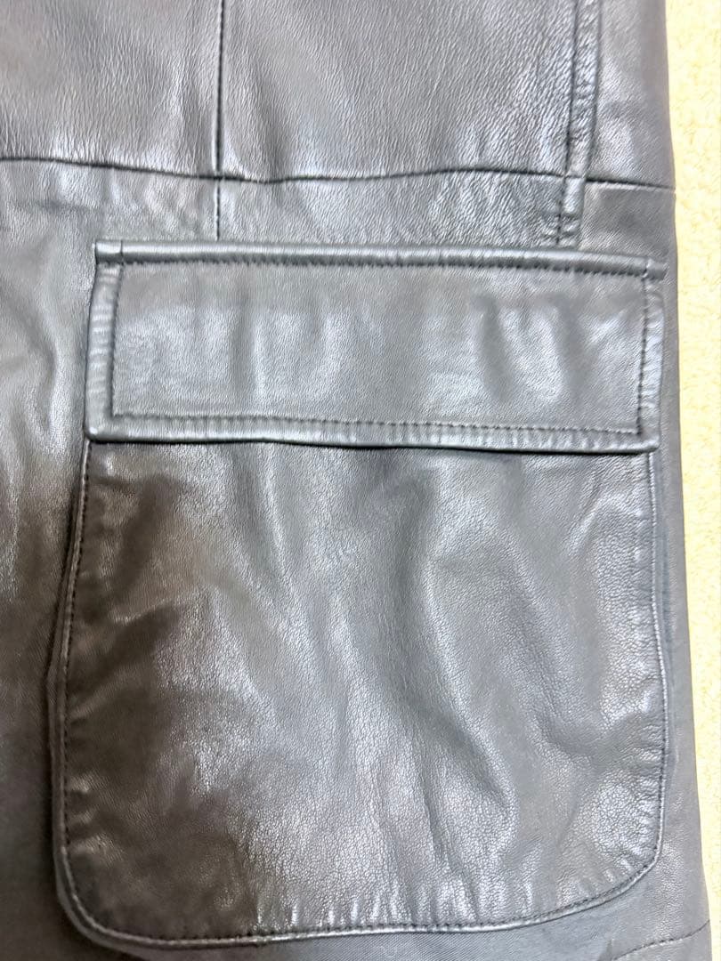 s*a様 エンポリオアルマーニ　黒 レザーブレザージャケット 取外フード付き