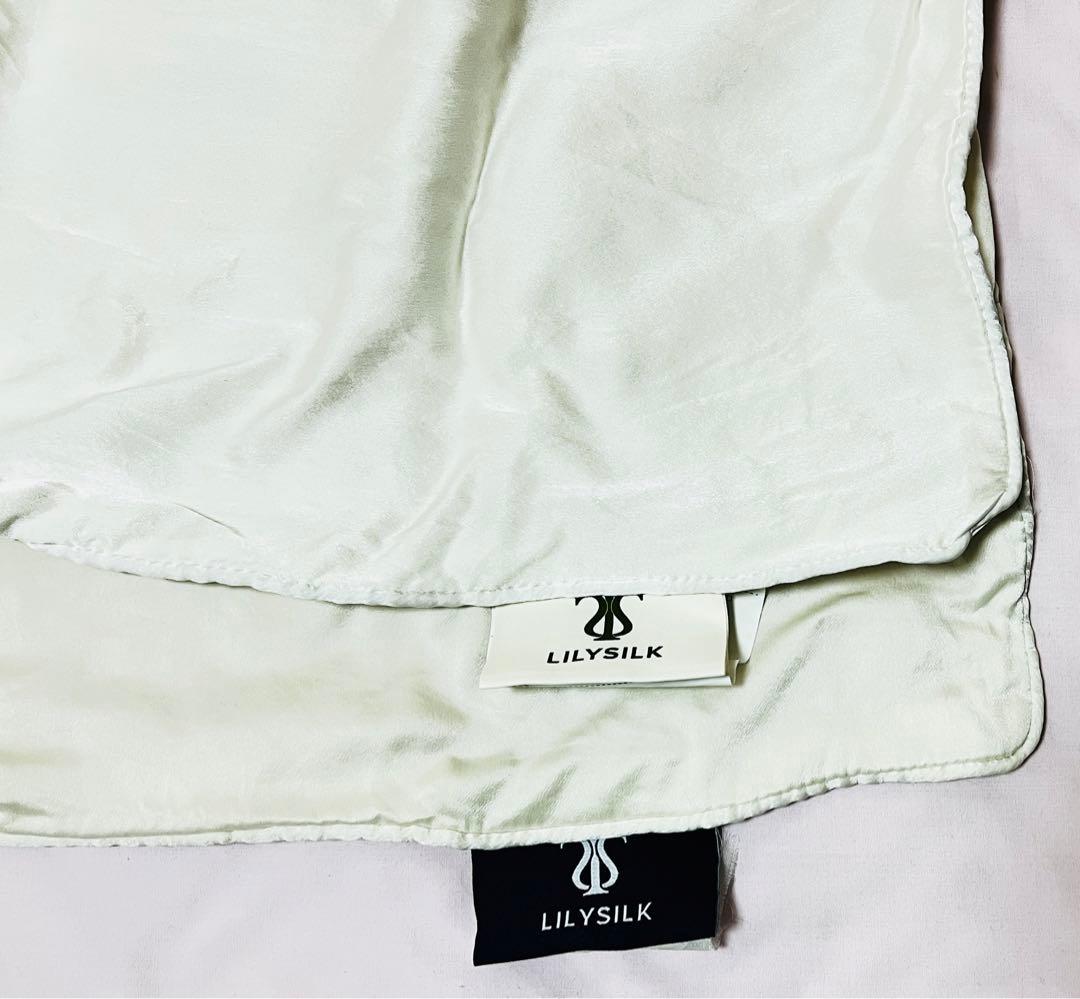 LILYSILK シルク枕 ホワイト 2点セット 50x70 真綿充填　カバー付