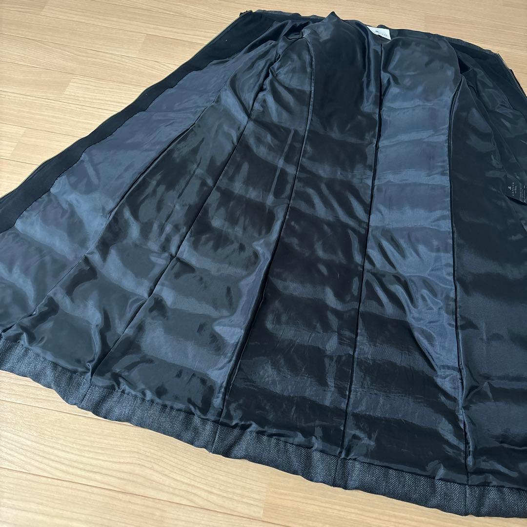 LANVIN en Bleu ランバンブルー 38 ヘリンボーン　ダウンコート