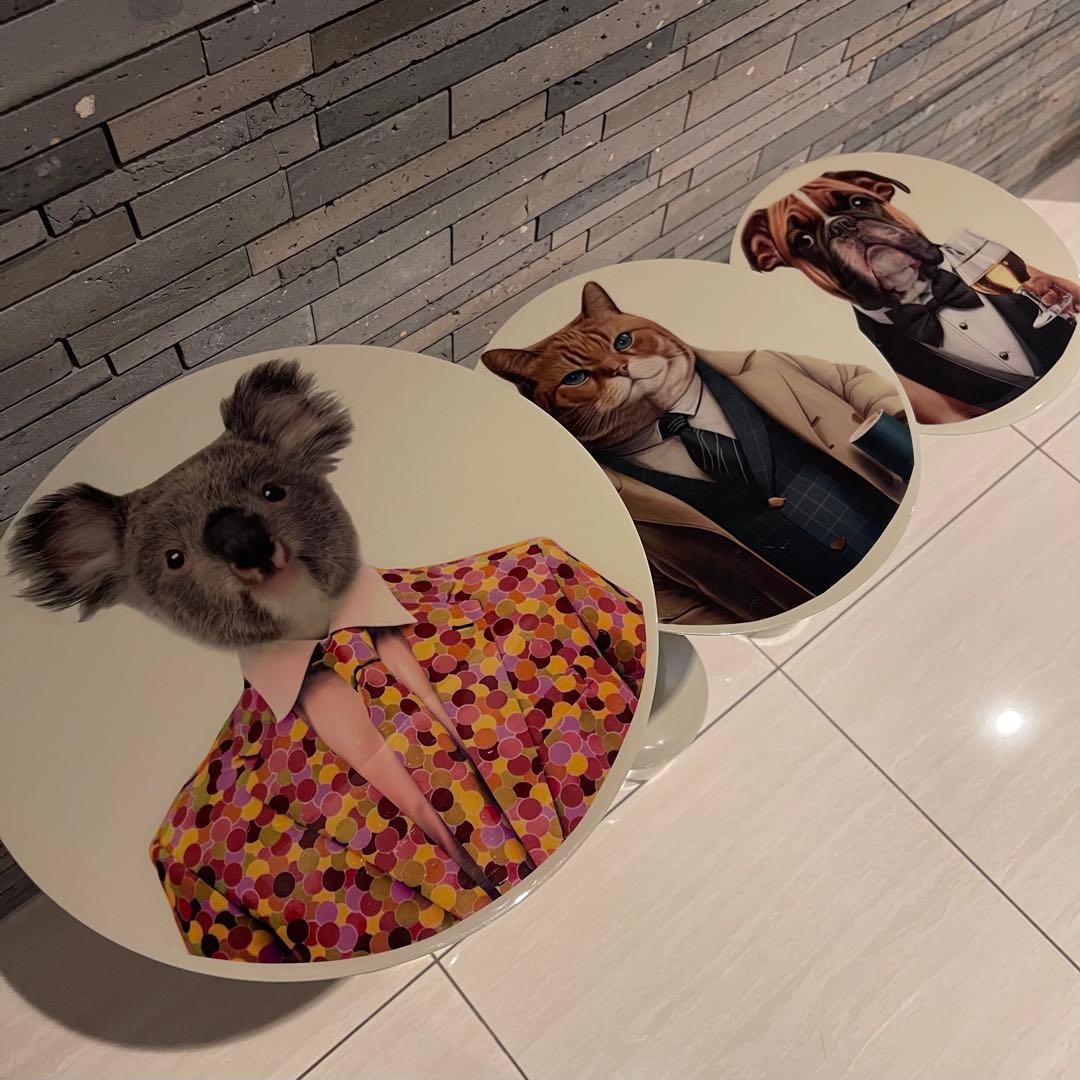 KARE Business Animalsサイドテーブル 3p set レア