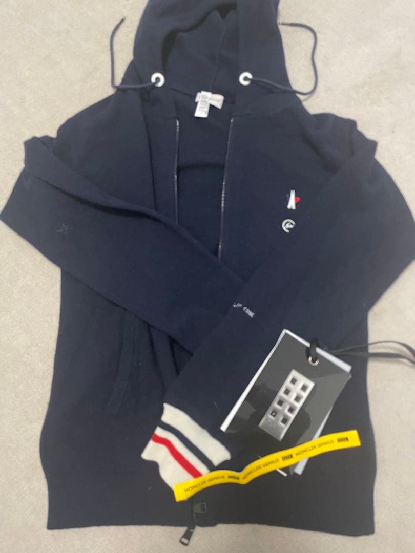 国内正規品！モンクレール フラグメント　パーカー ネイビー　S ウール　カシミヤ