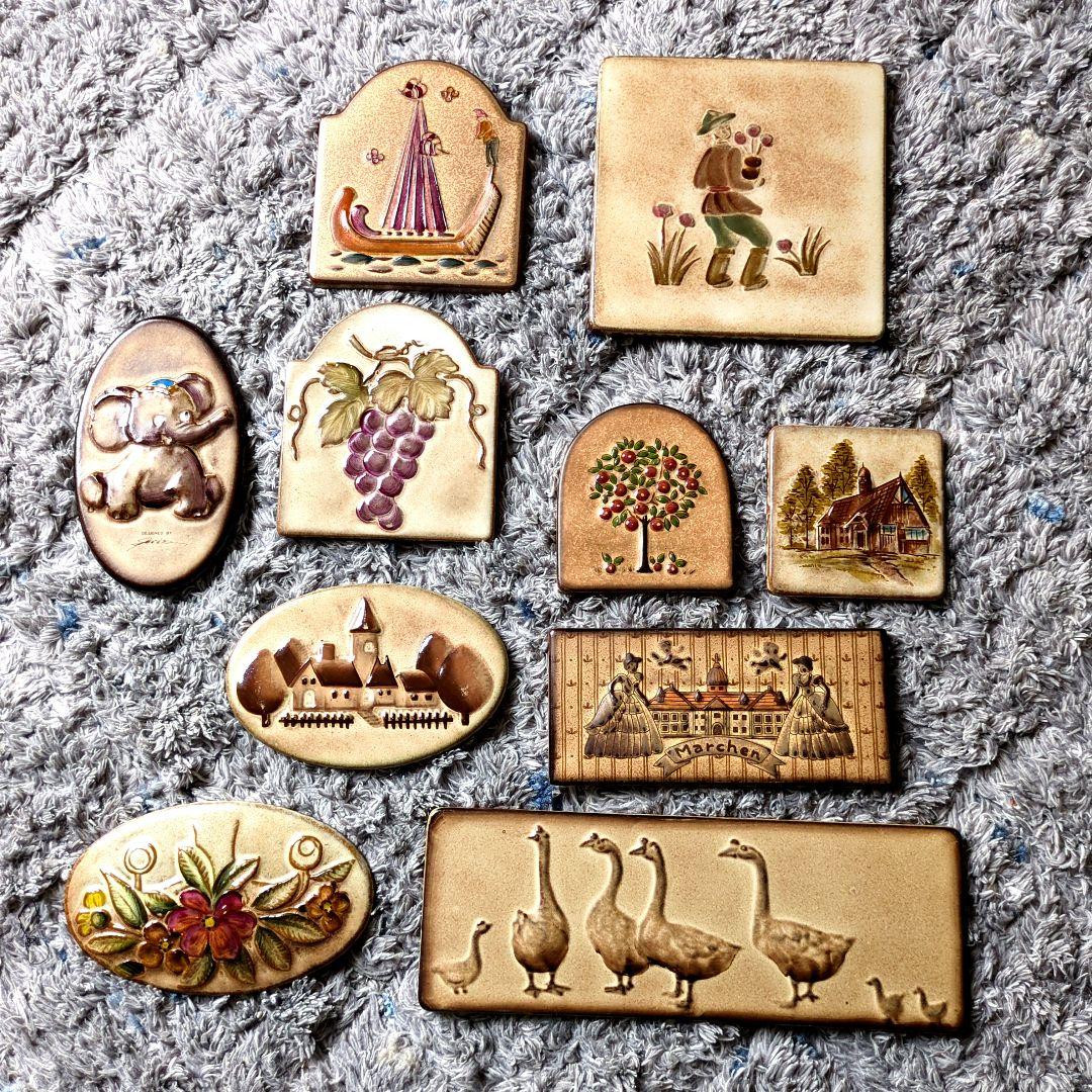 陶板♡アンティーク♪園芸雑貨 ♪プレート ♪タイル♪3枚2700円〜