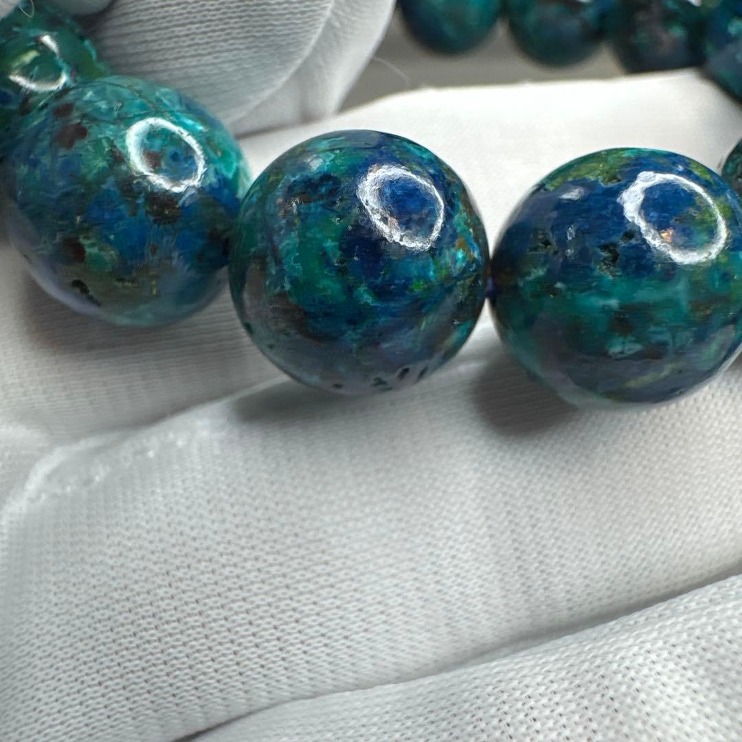 【値下げ中】【高品質】クリソコラ　ブレスレット　12.9mm