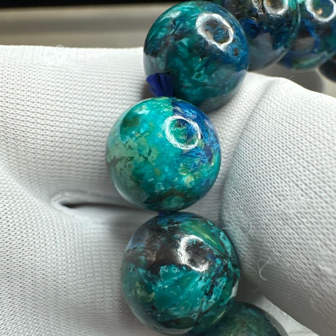 【値下げ中】【高品質】クリソコラ　ブレスレット　12.9mm