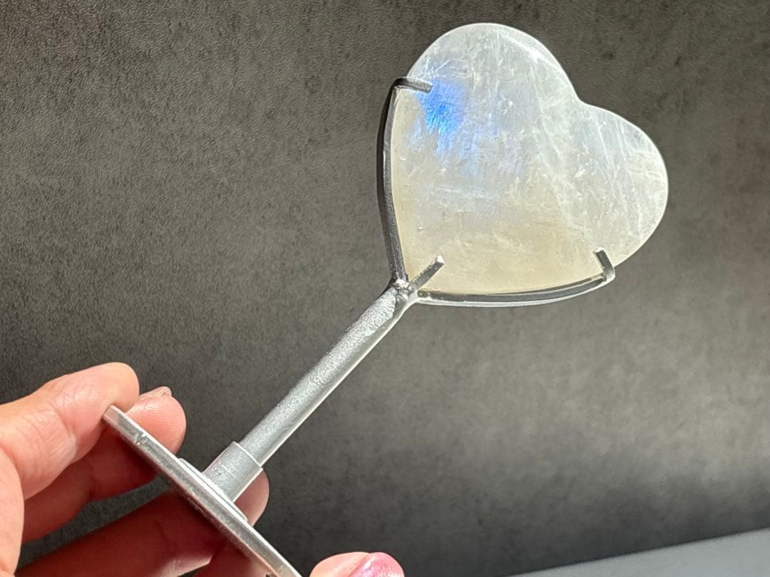 《透明感抜群♡高品質！ムーンストーン＊ハート×きらめくブルーフラッシュ》