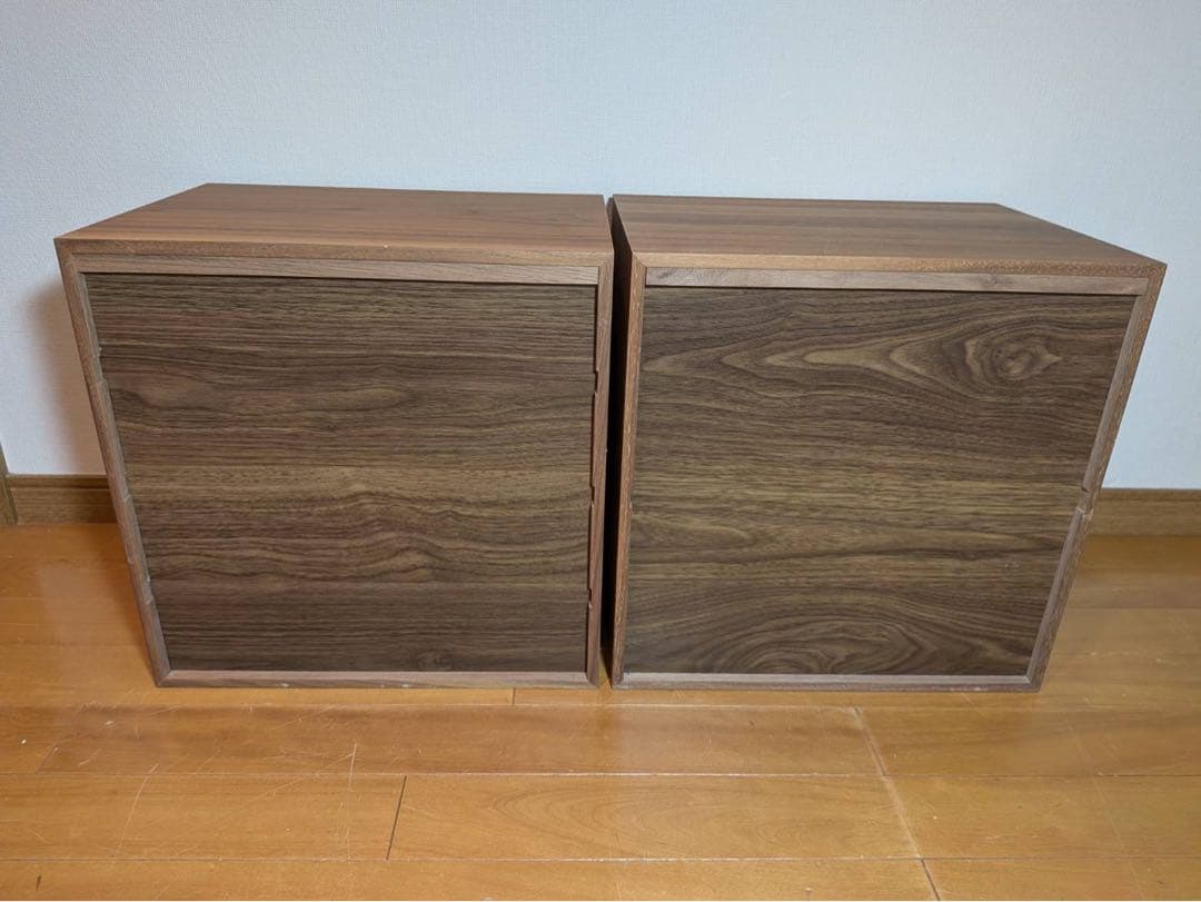 ■送料込■無印良品 スタッキングチェスト ウォールナット 引出し 収納 木製棚